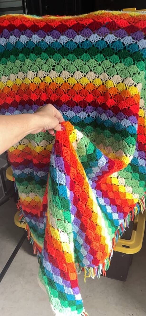 Rainbow Crocheted Blanket